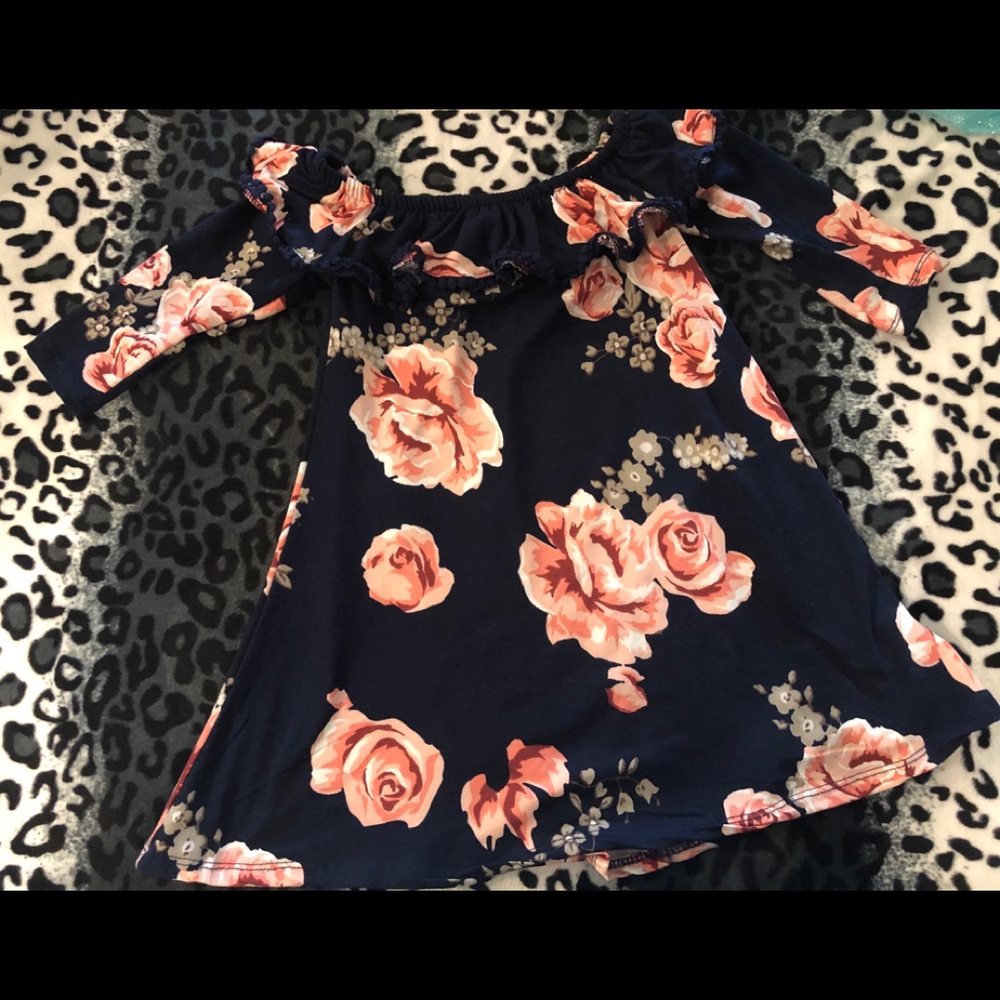 Navy Floral Toddler Dress